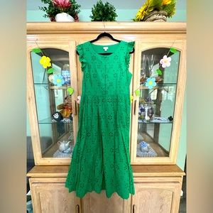 Jcrew green midi skirt